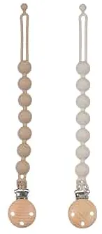 meanus Schnullerkette aus Silikon, 2-in-1 Schnullerhalter und Beißringspielzeug im einteiligen Design, Schnullerband für Babys MäDchen und Junge, BPA frei, 2er-Pack (Sand+Light Grey) : Amazon.de: Baby