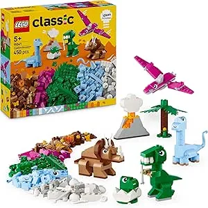 LEGO Classic Kreative Dinosaurier, Bauset mit Modellen und Tierfiguren aus Steinen, fantasievolles Spielerlebnis, Geschenk für Jungen und Mädchen ab 5 Jahren, inklusive T.Rex und Triceratops 11041: Amazon.de: Spielzeug