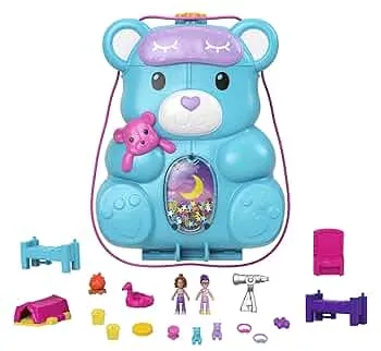 Polly Pocket HGC39 Teddy Bear Handbag Playset, Overnight Theme with 2 Micro Dolls and 16 Accessories, Great Toy Gift from 4 Years: Amazon.de: Toys