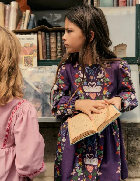Madeline Langärmliges Kleid-Mystisches Violett Liebesvögel | Boden DE