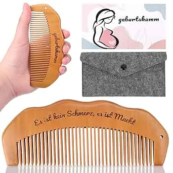 GADITIEK Geburtskamm Wehenkamm, Holzkamm, Kamm Holz, Geschenke für Schwangere Frauen, für Angstlinderung, Natürliche Schmerzlinderung, Stresslinderung für Schwangere Frauen, Birth Comb : Amazon.de: Drogerie & Körperpflege