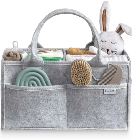 PUTSKA Windel Organizer – Extra großer Aufbewahrungsbehälter für Wickelstation, Neugeborenen-Essentials und Raumdekoration – Grau : Amazon.de: Baby