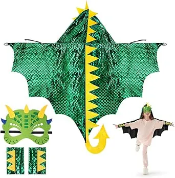Aomig Dinosaur Cape Cosplay Costume Cape Children's Dino Mask Dragon Coat Clothing Dino Costume Hooded Cape Fancy Dress for Boys Girls Role Play Carnival Halloween Cosplay Party Theme Party, a-green : Amazon.de: Toys