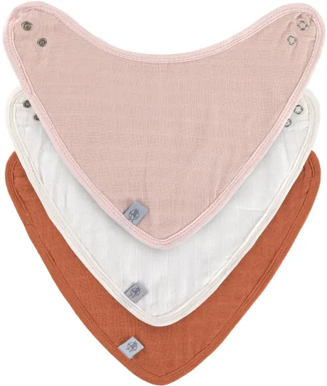 Halstuch Mull (3 Stk) - Bandana, Powder Pink Milky Rust | Lässig