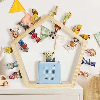 Baby Vivo Wooden Shelf for Toniebox - Magnetic Storage for 68 Tonies Tonie Accessories Holder Starter Set - Compatible with Toniebox - Wall Shelf Children's Room Wooden Shelf for Hanging - Pentagon : Amazon.de: Home & Kitchen