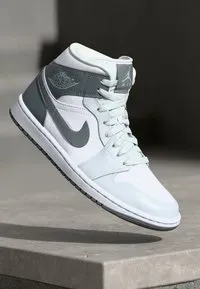 Jordan AIR JORDAN 1 MID - Zapatillas altas - white/smoke grey/pure platinum/crema - Zalando.es