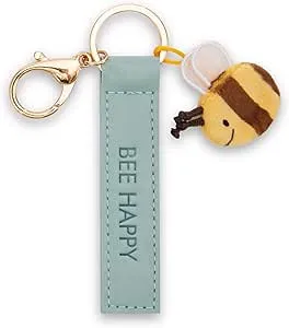 NICI Bee Happy Keyring Faux Leather Band Turquoise 10 cm with Bee: Amazon.de: Automotive