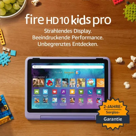 Amazon Fire HD 10 Kids Pro tablet (newest gen) | ages 6–12, 10" brilliant screen, long battery life, parental controls, slim case, 2023 release, 32 GB, Happy Day : Amazon.de: Computer & Accessories