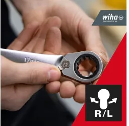 Wiha 44661 Ringratschen-Gabelschlüssel 12-tlg mit Umkehrfunktion