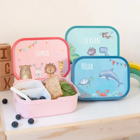 MEPAL Brotdose Campus personalisiert mit Bento Einsatz - Tier Szenario