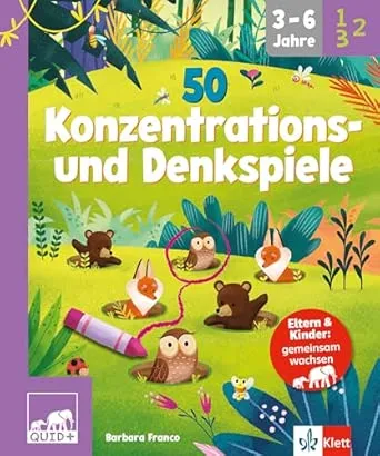 QUID+ 50 Konzentrations- und Denkspiele: für Kinder von 3–6 Jahren mit Eltern-Guide : Amazon.de: Bücher
