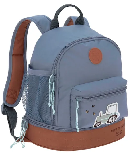 Lässig - Kindergartenrucksack Mini Backpack Adventure - Traktor blue denim