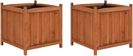 vidaXL Jardinières surélevées 2 pcs 50x50x50 cm Bois de sapin | vidaXL.fr
