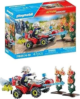 PLAYMOBIL | Action Heroes | Feuerwehr Quad löscht Heckenbrand | Feuerwehrauto | Spielzeug für Kinder ab 4 Jahren | 71825: Amazon.de: Spielzeug