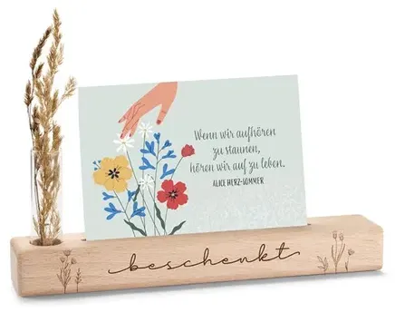 Kartenhalter mit Vase "Beschenkt" - SCM Shop.de