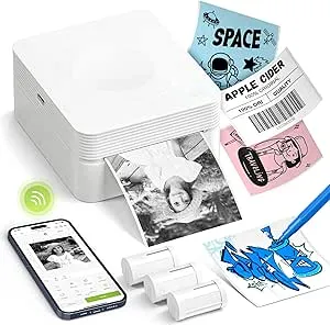 Mini Drucker PM230 Aufkleber Drucker Fotodrucker Thermodrucker Bluetooth mit 3 Rollen Etiketten für Smartphone, Etikettendrucker für DIY Erstellung und Studiennotizen, Weiß: Amazon.de: Computer & Zubehör