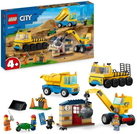 LEGO® Baufahrzeuge und Kran mit Abrissbirne (60391), LEGO® City Konstruktionsspielsteine, (235 St), Made in Europe