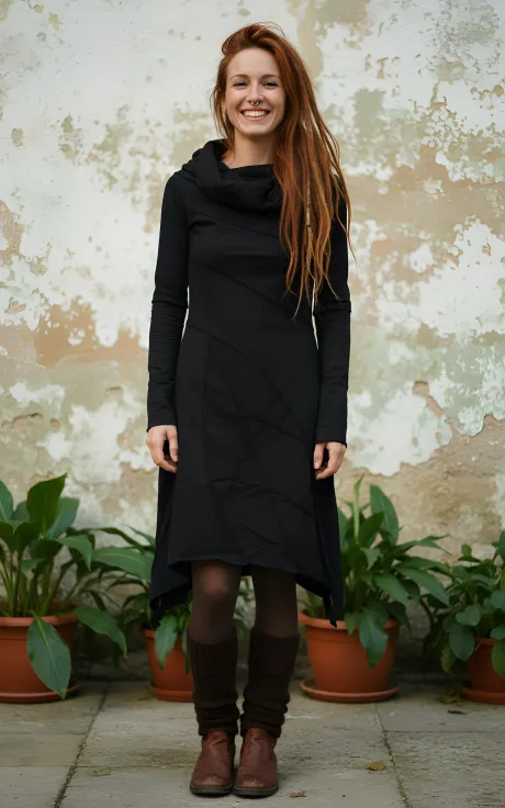 Hoodie Kleid "Divine" -schwarz- Nomadic Affairs