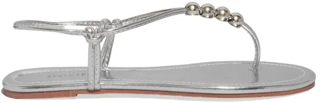 Rasteira Slim Metalizada Prata Brilho - Santa Lolla