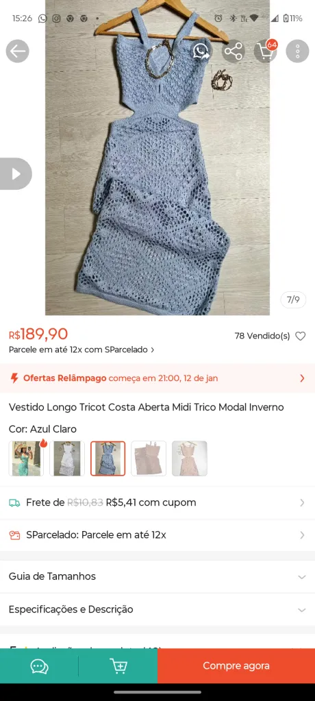 Vestido crochê