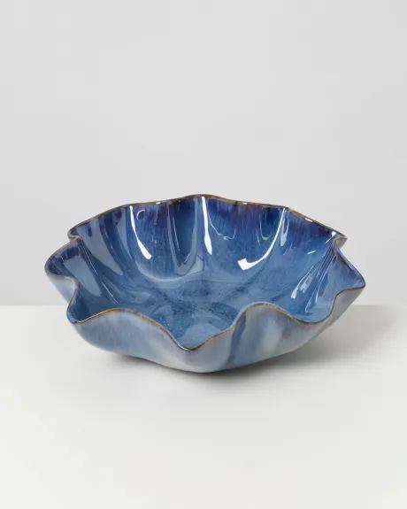 Pérola Servierschale groß shell dunkelblau