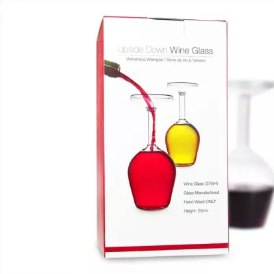 Verkehrtes Weinglas Upside Down - Umgedrehtes Rotweinglas