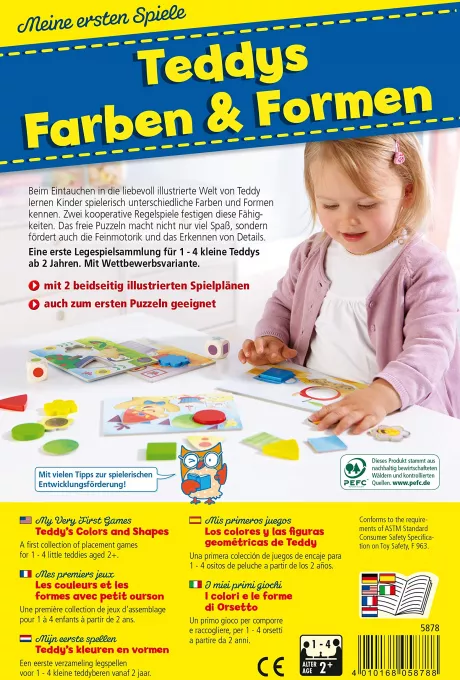 Haba 5878 - Meine ersten Spiele Teddys Farben und Formen, Legespielsammlung für 1-4 Kinder ab 2 Jahren, zum Lernen von Farben und Formen: Amazon.de: Spielzeug