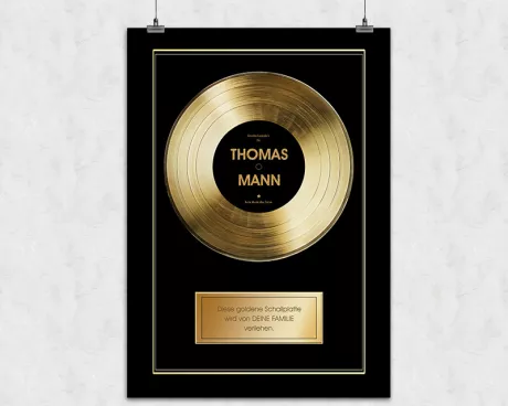 Personalisierte Goldene Schallplatte mit Namen | Ohmygift.de