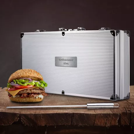 Personalisierbarer Master-Grillkoffer 18-tlg - jetzt entdecken auf geschenkidee.de