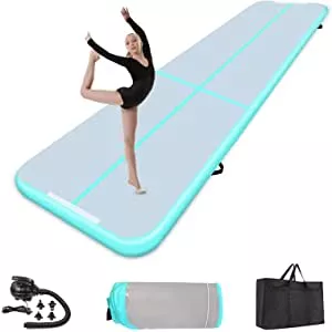 Aarry Air Mat, Gymnastics Tumbling Mat with a Thickness of 10 or 20 cm, Training Mat with Electric Air Pump, Gymnastics Air Mat for Home, Outdoor, Yoga, 3M, 4M, 5M, 6M, 8M long, green : Amazon.de: Sports & Outdoors