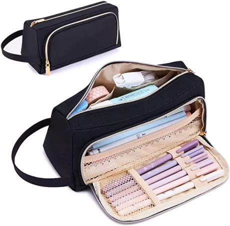 KALIDI Pencil Case, Large Capacity 2 Compartments Pencil Cases Unisex Pencil Case Pencil Bag School Supplies Pencil Case with Carry Handle for School Office Girls Ladies Student, black, : Amazon.de: Stationery & Office Supplies