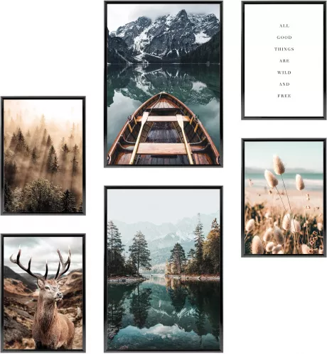 Heimlich® Premium Poster Set, Stylish Set with Matching Pictures for Living Room Decoration, 2x A3 and 4x A4, Approx. 30 x 40 cm and 20 x 30 cm : Amazon.de: Home & Kitchen